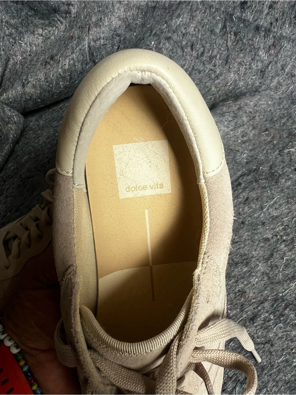 Dolce Vita Beige Suede Low-Top Sneakers